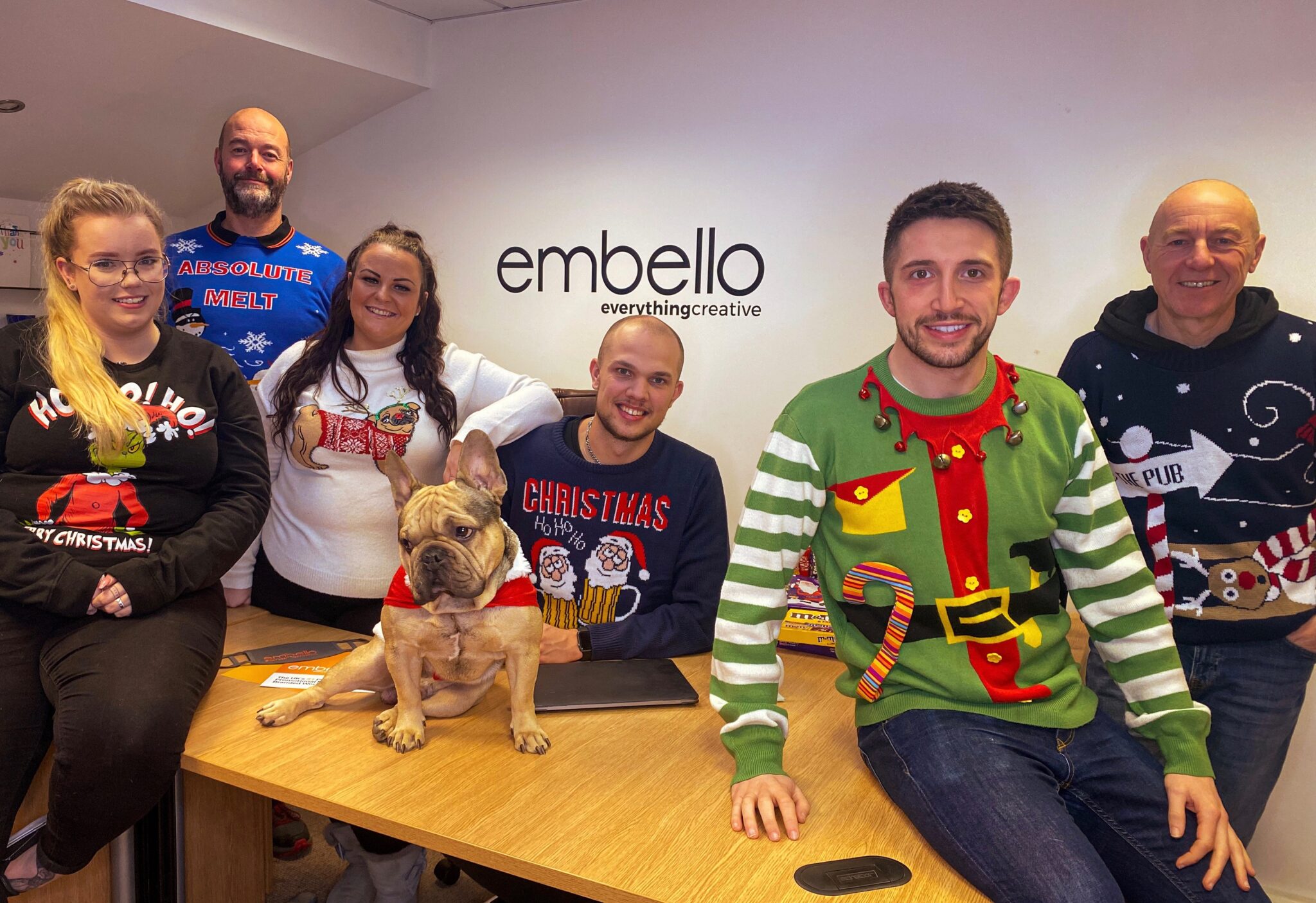 Team Embello taking part in Christmas Jumper Day